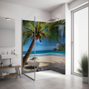 Eckset Duschrückwand "Palme" K_29_21