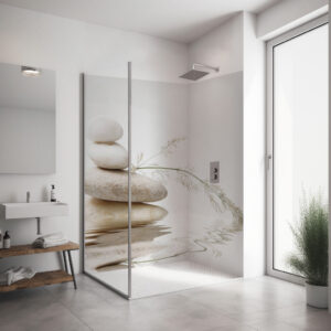 Eckset Duschrückwand "Zen-Steine" SPA_13_20