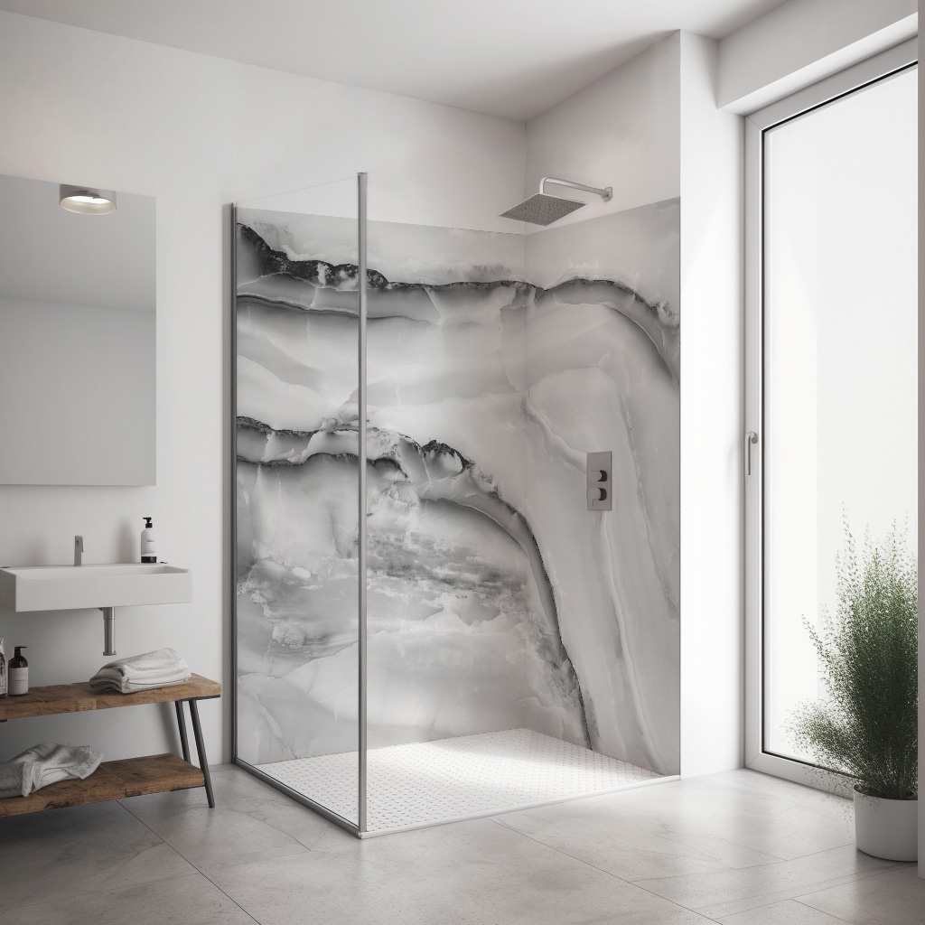 Eckset Duschrückwand “Marmor” ST_44_22