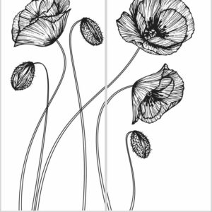 Alternative view of set de esquina panel de ducha sin juntas ”Mohnblumen Line Art” SW_09_19