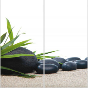 Alternative view of set de esquina panel de ducha sin juntas ”Zen Steine im Sand” ZEN_17_19