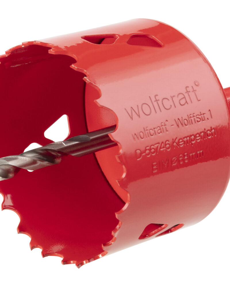 Wolfcraft Sierra de corona bimetálica 68mm (para enchufes)