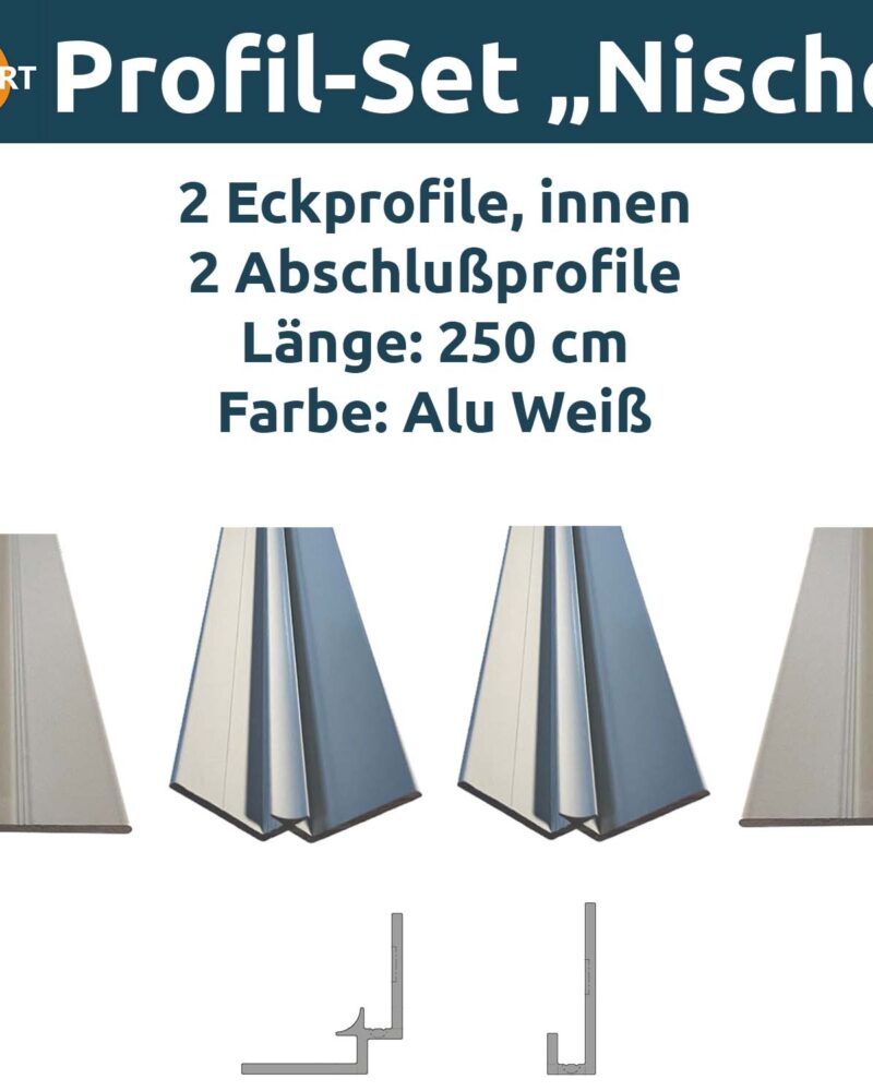 PlateART Set de perfiles de aluminio «Nicho», blanco