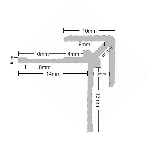 PlateART Perfil esquinero exterior de aluminio para paneles de 3mm